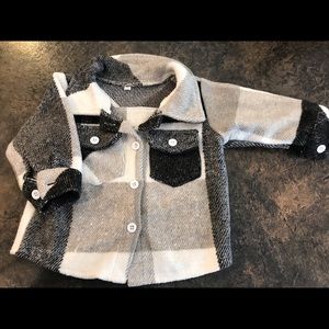 Black, white, and grey 9-12M shein flannel